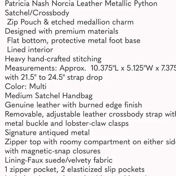 PATRICIA NASH 10th anniversary Norcia purse - Picture 13 of 13